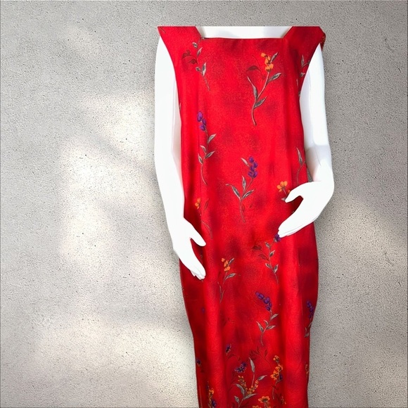 Impressions Dresses & Skirts - IMPRESSIONS Vintage 1990s Red/Orange Floral Reversible Maxi Dress NWT Size 3X